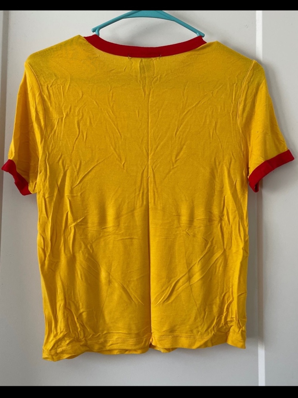 Forever 21 Yellow Tee with Red Ringer Trim - Picture 2 of 3